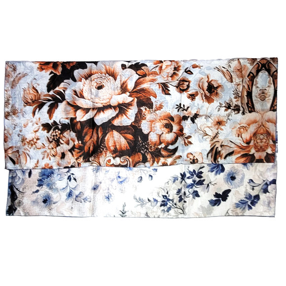 NWT Double Sided Silk Scarf 53"x53" Large Square Shawl Wrap XiangYunSha 36101 - Picture 7 of 9